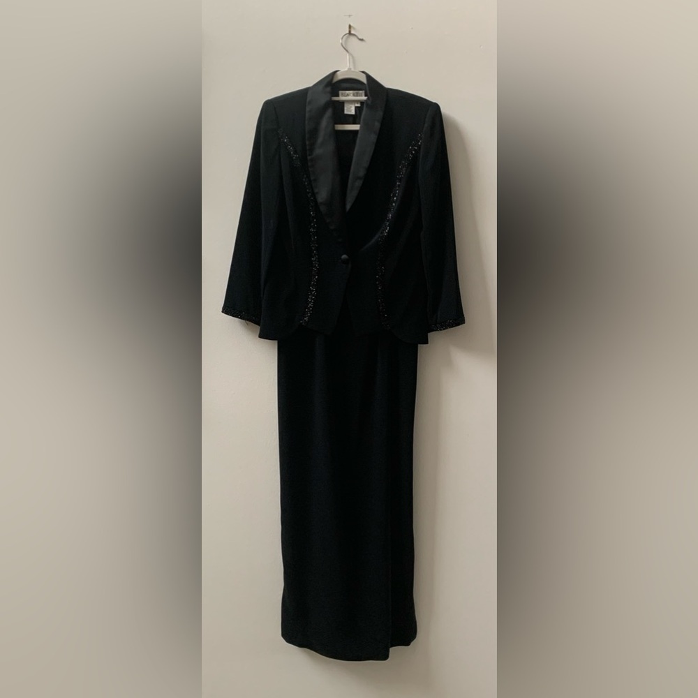SZ 6 Black Tie Oleg Cassini Dress & Jacket